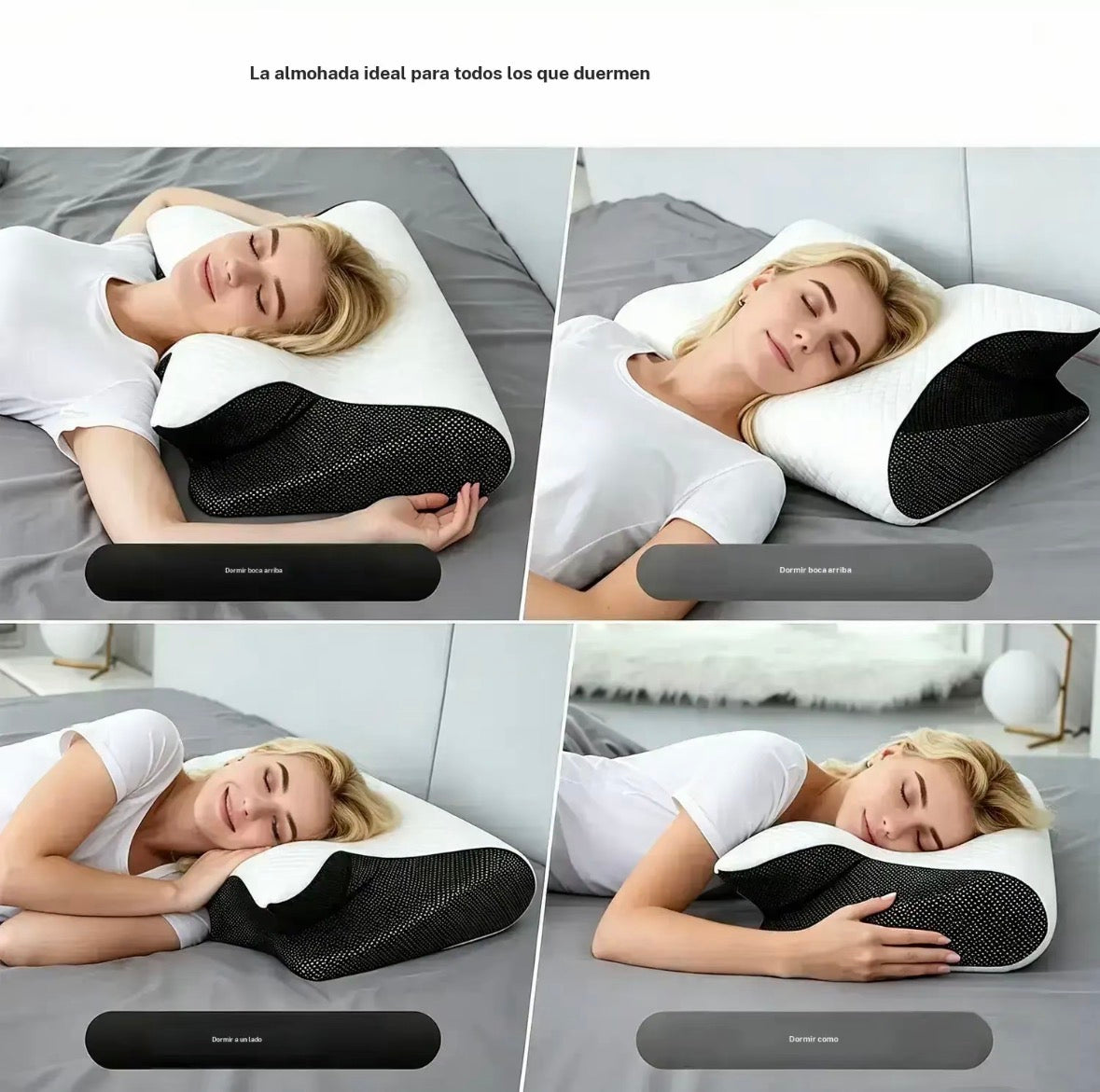 Almohada Ortopédica Cervical de Espuma Viscoelástica Tipo Mariposa