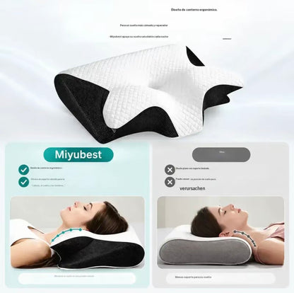Almohada Ortopédica Cervical de Espuma Viscoelástica Tipo Mariposa