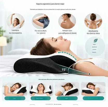 Almohada Ortopédica Cervical de Espuma Viscoelástica Tipo Mariposa